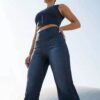 Zip-Up Crop Tank + High Waist Yoga Flare Leggings