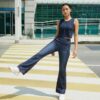 Zip-Up Crop Tank + High Waist Yoga Flare Leggings