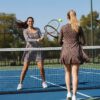 Women's Leopard Print Long-Sleeve Tennis Dress